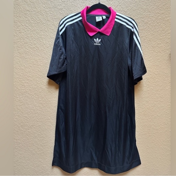 adidas Dresses & Skirts - Adidas Women's Black Jersey Dress with Pink Highlights